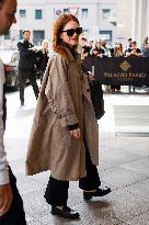 Julianne Moore arrives to her hotel during Milan Fashion Week - Italy