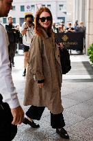 Julianne Moore arrives to her hotel during Milan Fashion Week - Italy