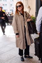 Julianne Moore arrives to her hotel during Milan Fashion Week - Italy