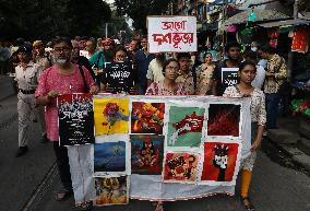 Indian Artist Protest Rally In India, Kolkata