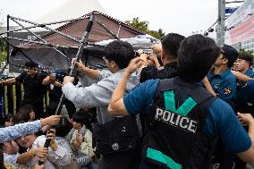 Progressive Union Of Korean University Students Stages Surprise Sit-in Protest