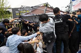 Progressive Union Of Korean University Students Stages Surprise Sit-in Protest