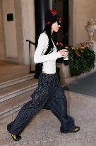 Amelia Gray Hamlin leaves her hotel during Milan Fashion Week