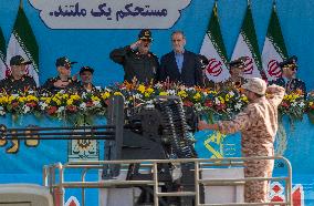 Iranian President Pezeshkian Attends Military Parade