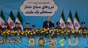 Iranian President Pezeshkian Attends Military Parade