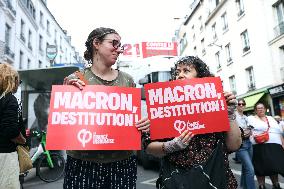 Demonstration Against Macron-Barnier Government in Paris