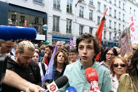 Demonstration Against Macron-Barnier Government in Paris