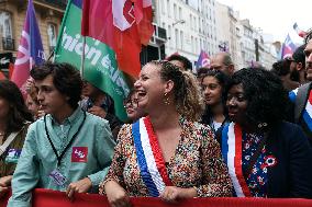 Demonstration Against Macron-Barnier Government in Paris