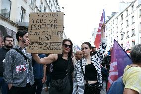 Demonstration Against Macron-Barnier Government in Paris