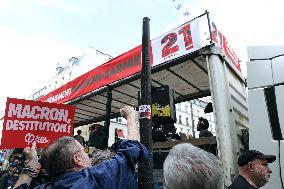 Demonstration Against Macron-Barnier Government in Paris