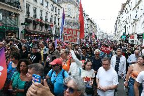 Demonstration Against Macron-Barnier Government in Paris