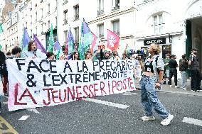 Demonstration Against Macron-Barnier Government in Paris