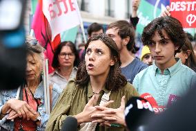 Demonstration Against Macron-Barnier Government in Paris