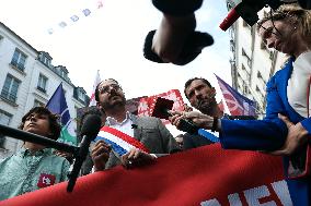 Demonstration Against Macron-Barnier Government in Paris