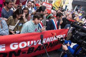 Demonstration Against Macron-Barnier Government in Paris