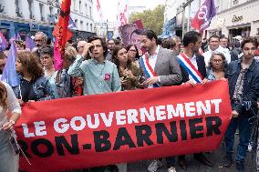 Demonstration Against Macron-Barnier Government in Paris