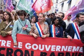 Demonstration Against Macron-Barnier Government in Paris