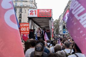 Demonstration Against Macron-Barnier Government in Paris