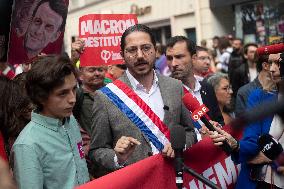 Demonstration Against Macron-Barnier Government in Paris