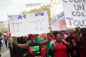 Demonstration Against Macron-Barnier Government in Paris