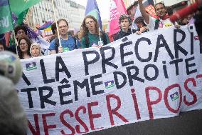 Demonstration Against Macron-Barnier Government in Paris