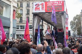 Demonstration Against Macron-Barnier Government in Paris