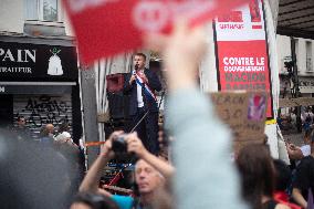 Demonstration Against Macron-Barnier Government in Paris