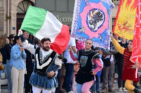 People At The World Banner Festival