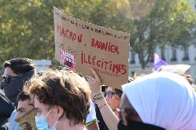 Protesters Against The Government Of Michel Barnier