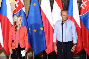 Meeting Of Prime Ministers Of Poland, Czechia, Slovakia And Chancellor Of Austria With European Comission President