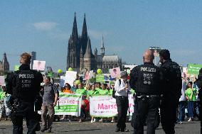 Pro Life "March For Life" Demo And Counter Demo In Cologne