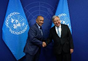 NY: UN Secretary General Meets With Secretary General, Cooperation Council For The Arab States Of The Gulf At The United Nations