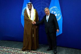 NY: UN Secretary General Meets With His Highness Sheikh Sabah Khaled Hamad Al-Sabah, Crown Prince, State Of Kuwait At The United