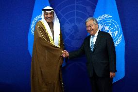 NY: UN Secretary General Meets With His Highness Sheikh Sabah Khaled Hamad Al-Sabah, Crown Prince, State Of Kuwait At The United