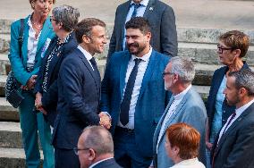 Emmanuel Macron on visit in Chartres for European Heritage Days