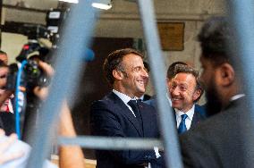 Emmanuel Macron on visit in Chartres for European Heritage Days