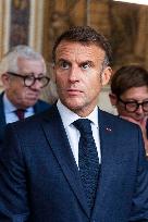 Emmanuel Macron on visit in Chartres for European Heritage Days