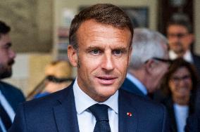 Emmanuel Macron on visit in Chartres for European Heritage Days