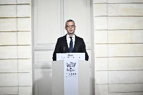 Announce of new French government at the Elysee - Paris