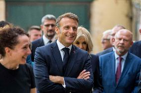 Emmanuel Macron on visit in Chartres for European Heritage Days