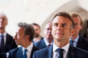 Emmanuel Macron on visit in Chartres for European Heritage Days