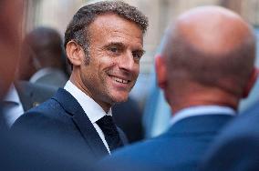 Emmanuel Macron on visit in Chartres for European Heritage Days