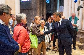 Emmanuel Macron on visit in Chartres for European Heritage Days