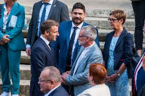 Emmanuel Macron on visit in Chartres for European Heritage Days