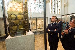 Emmanuel Macron on visit in Chartres for European Heritage Days