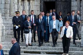 Emmanuel Macron on visit in Chartres for European Heritage Days