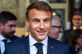 Emmanuel Macron on visit in Chartres for European Heritage Days