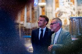 Emmanuel Macron on visit in Chartres for European Heritage Days