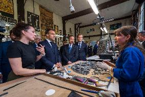 Emmanuel Macron on visit in Chartres for European Heritage Days