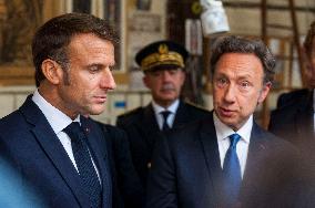 Emmanuel Macron on visit in Chartres for European Heritage Days